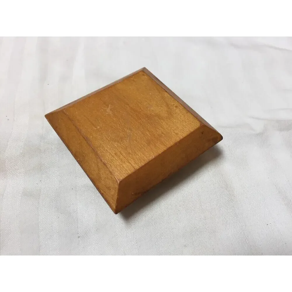 Vtg Mid Century Beveled Square Maple Wood Drawer Pull Cabinet Knob 6.5cm 2.5